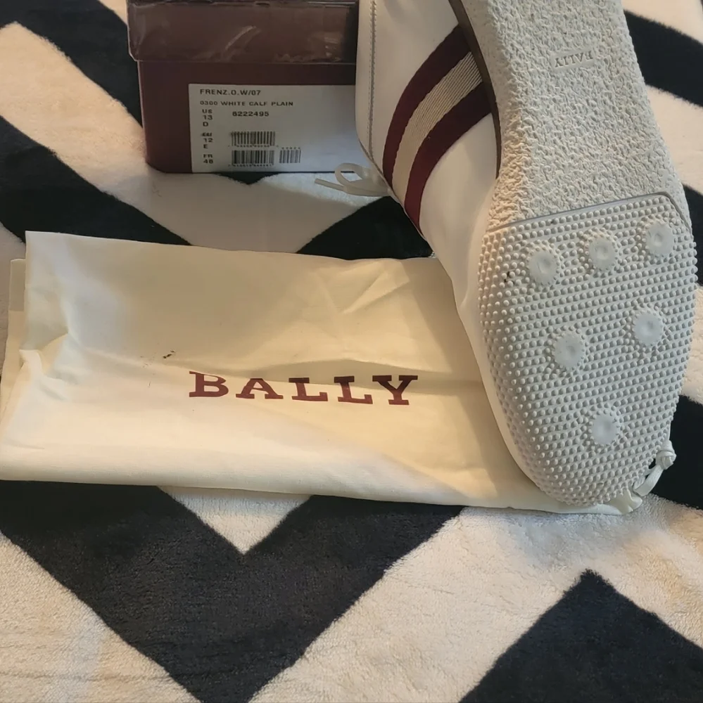 Bally Frenz Men's White Leather Sneakers Sneakers Size 13 US/46 EU USED w/BOX - Picture 8 of 16